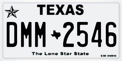 TX license plate DMM2546