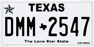 TX license plate DMM2547
