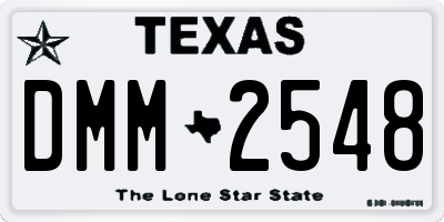 TX license plate DMM2548