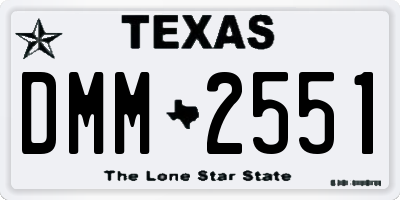 TX license plate DMM2551