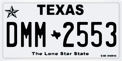 TX license plate DMM2553