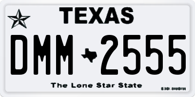 TX license plate DMM2555