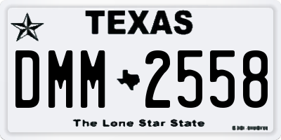 TX license plate DMM2558