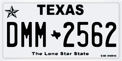 TX license plate DMM2562