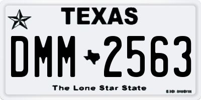 TX license plate DMM2563