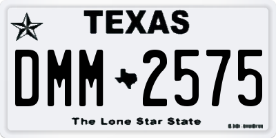 TX license plate DMM2575
