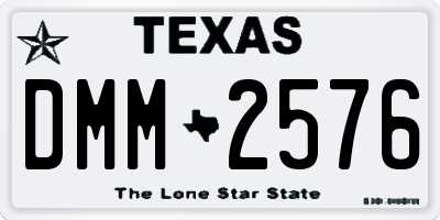 TX license plate DMM2576