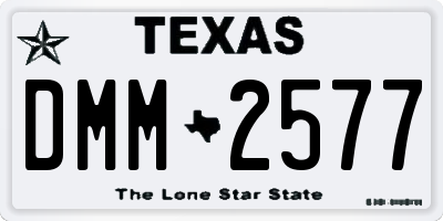 TX license plate DMM2577