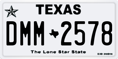 TX license plate DMM2578