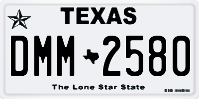 TX license plate DMM2580