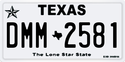 TX license plate DMM2581