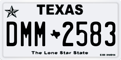 TX license plate DMM2583