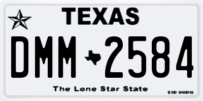 TX license plate DMM2584