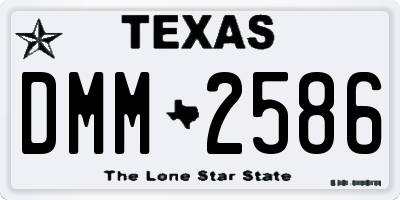 TX license plate DMM2586