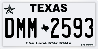 TX license plate DMM2593