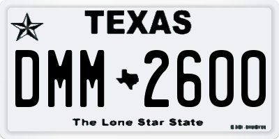 TX license plate DMM2600