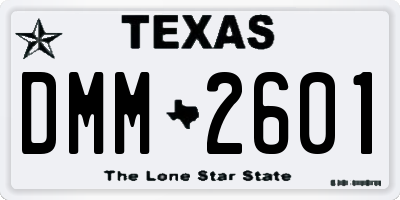 TX license plate DMM2601