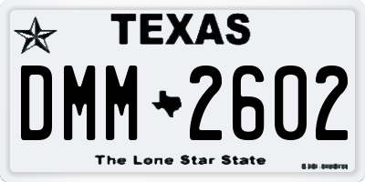TX license plate DMM2602
