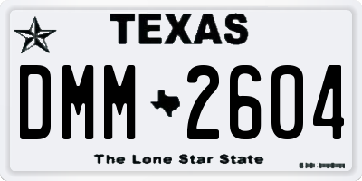 TX license plate DMM2604