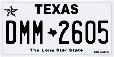 TX license plate DMM2605