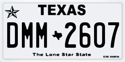 TX license plate DMM2607