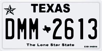TX license plate DMM2613