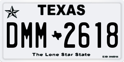 TX license plate DMM2618