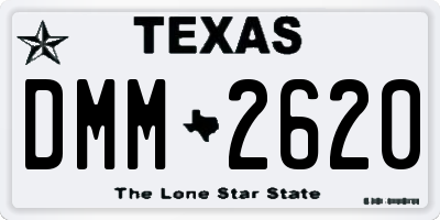 TX license plate DMM2620