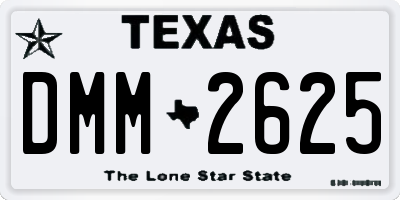 TX license plate DMM2625