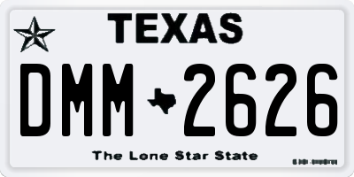 TX license plate DMM2626