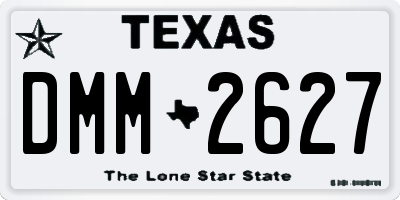 TX license plate DMM2627