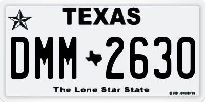 TX license plate DMM2630