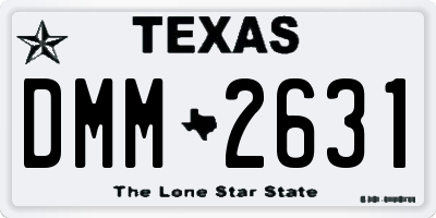 TX license plate DMM2631