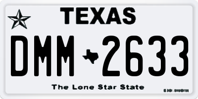 TX license plate DMM2633