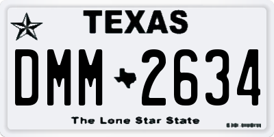 TX license plate DMM2634