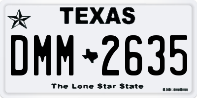 TX license plate DMM2635