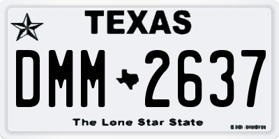 TX license plate DMM2637