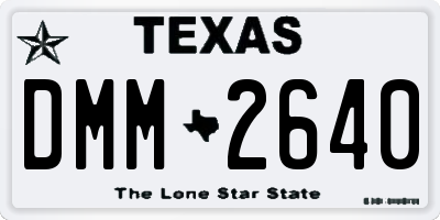 TX license plate DMM2640