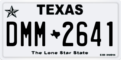 TX license plate DMM2641
