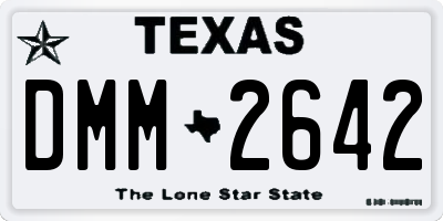 TX license plate DMM2642
