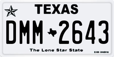 TX license plate DMM2643