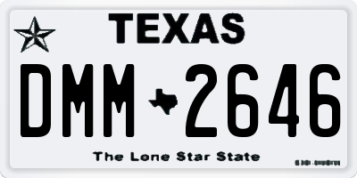 TX license plate DMM2646