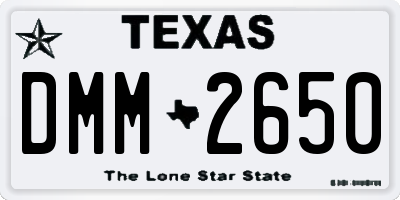 TX license plate DMM2650