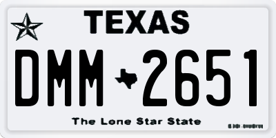 TX license plate DMM2651