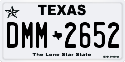 TX license plate DMM2652