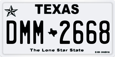 TX license plate DMM2668