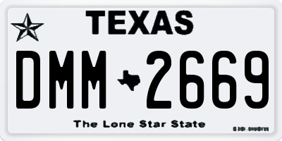 TX license plate DMM2669