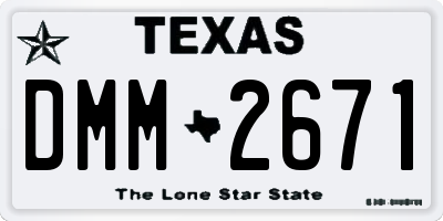 TX license plate DMM2671