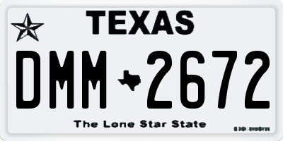 TX license plate DMM2672