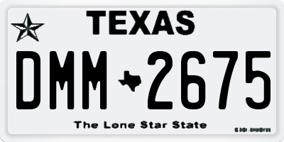 TX license plate DMM2675